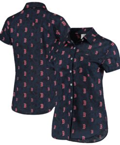 Women's Boston Red Sox FOCO Navy Floral Button Up Shirt