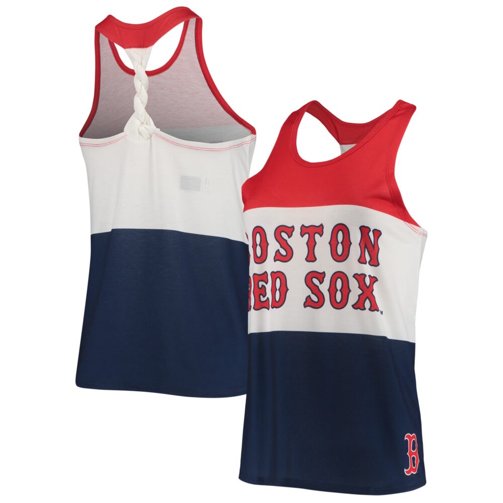 Women's Boston Red Sox FOCO Red/Navy Twist Back Tank Top
