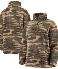 Women's Boston Red Sox G-III 4Her by Carl Banks Camo Sherpa Quarter-Zip Jacket