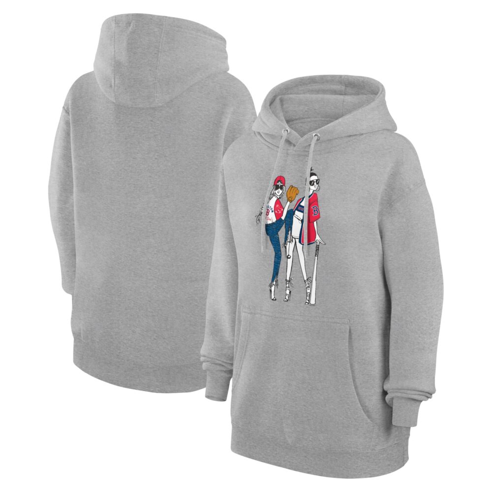 Women's Boston Red Sox  G-III 4Her by Carl Banks Heather Gray Baseball Girls Fleece Pullover Hoodie