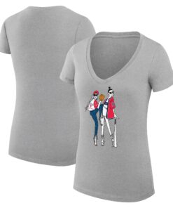 Women's Boston Red Sox G-III 4Her by Carl Banks Heather Gray Baseball V-Neck Fitted T-Shirt