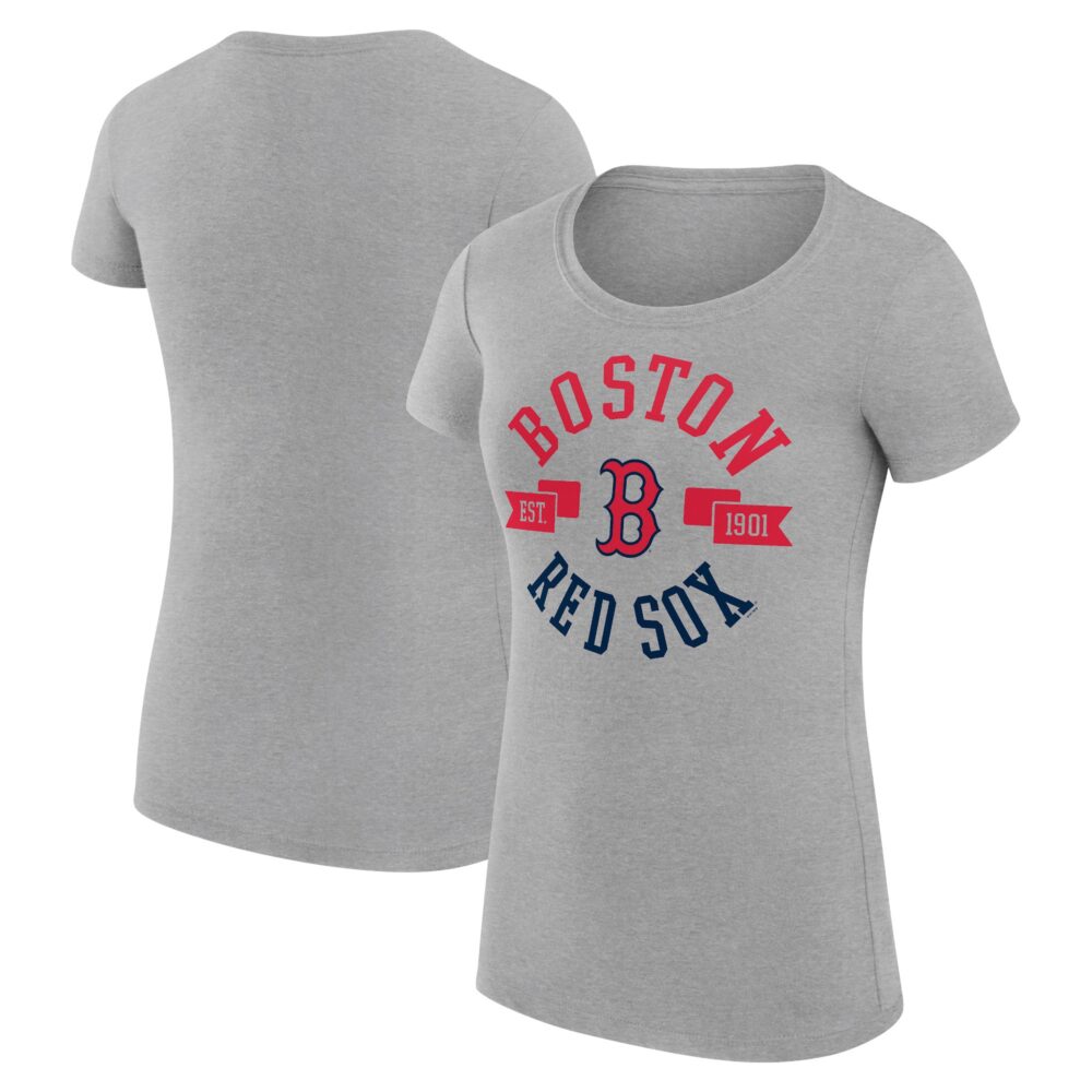 Women's Boston Red Sox G-III 4Her by Carl Banks Heather Gray City Graphic Fitted T-Shirt