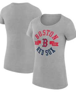 Women's Boston Red Sox G-III 4Her by Carl Banks Heather Gray City Graphic Fitted T-Shirt