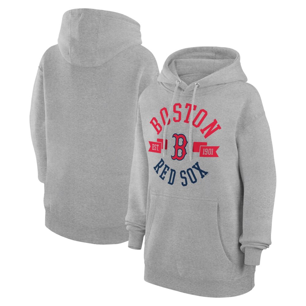 Women's Boston Red Sox G-III 4Her by Carl Banks Heather Gray City Graphic Pullover Hoodie
