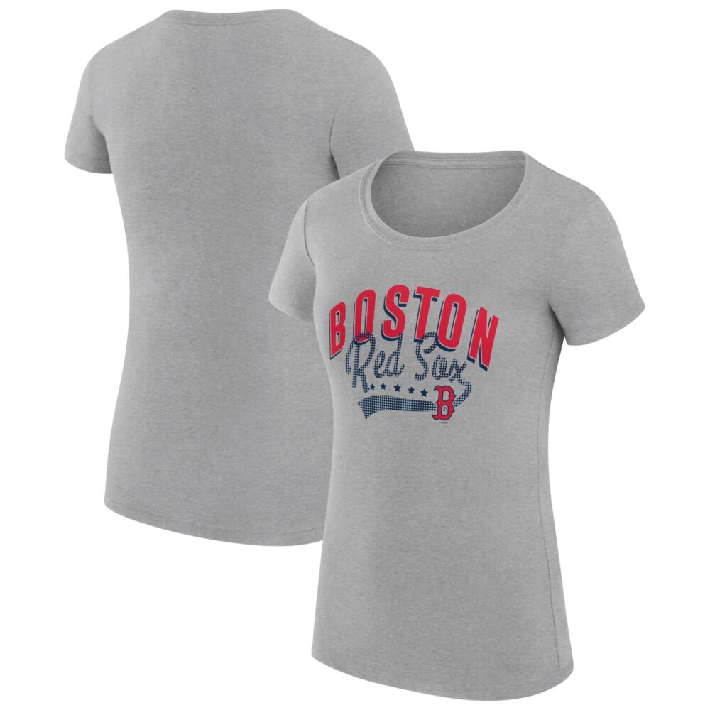 Women's Boston Red Sox  G-III 4Her by Carl Banks Heather Gray Filigree Team Fitted T-Shirt