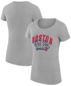Women's Boston Red Sox  G-III 4Her by Carl Banks Heather Gray Filigree Team Fitted T-Shirt