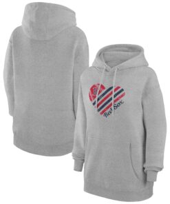 Women's Boston Red Sox  G-III 4Her by Carl Banks Heather Gray Heart Fleece Pullover Hoodie