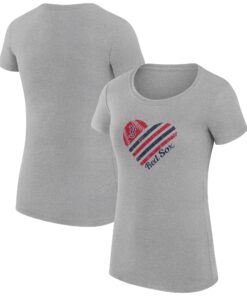 Women's Boston Red Sox  G-III 4Her by Carl Banks Heather Gray Heart Graphic Fitted T-Shirt