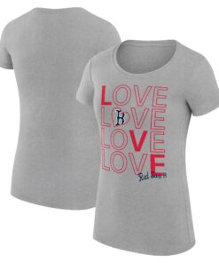 Women's Boston Red Sox G-III 4Her by Carl Banks Heather Gray Love Graphic Team Fitted T-Shirt