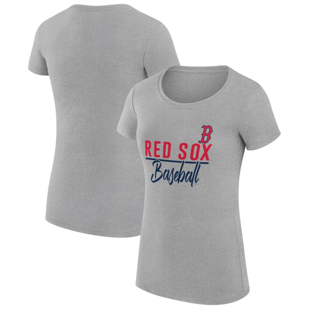 Women's Boston Red Sox  G-III 4Her by Carl Banks Heather Gray Team Graphic Fitted T-Shirt