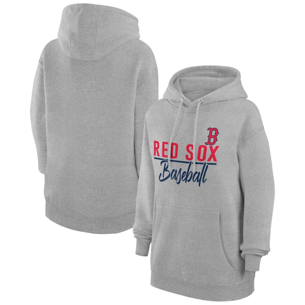 Women's Boston Red Sox  G-III 4Her by Carl Banks Heather Gray Tri-Blend Team Fleece Pullover Hoodie