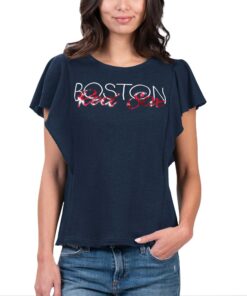 Women's Boston Red Sox G-III 4Her by Carl Banks Navy Crowd Wave T-Shirt