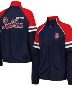 Women's Boston Red Sox G-III 4Her by Carl Banks Navy First Place Raglan Full-Zip Track Jacket