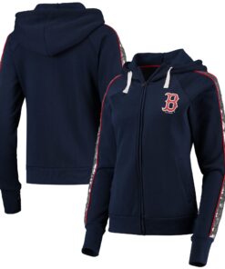 Women's Boston Red Sox G-III 4Her by Carl Banks Navy Game Changer Raglan Full-Zip Hoodie