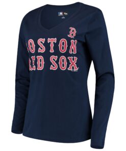 Women's Boston Red Sox G-III 4Her by Carl Banks Navy Post Season Long Sleeve T-Shirt