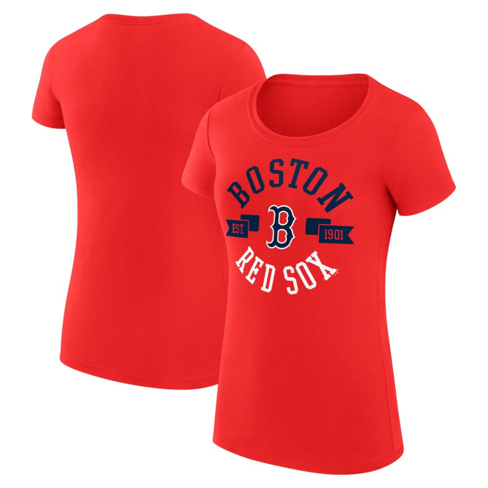 Women's Boston Red Sox G-III 4Her by Carl Banks Red City Graphic Fitted T-Shirt