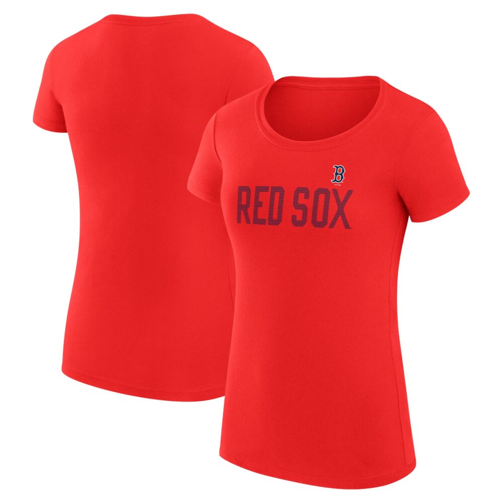 Women's Boston Red Sox  G-III 4Her by Carl Banks Red Dot Print Fitted T-Shirt