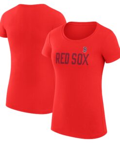 Women's Boston Red Sox  G-III 4Her by Carl Banks Red Dot Print Fitted T-Shirt