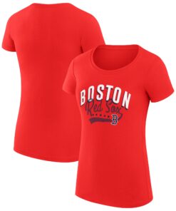 Women's Boston Red Sox  G-III 4Her by Carl Banks Red Filigree Team Fitted T-Shirt