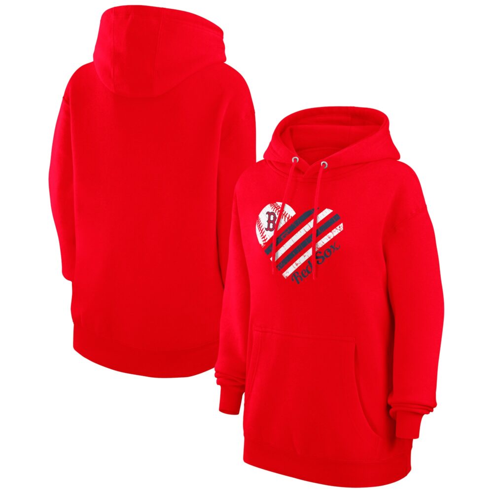 Women's Boston Red Sox  G-III 4Her by Carl Banks Red Heart Fleece Pullover Hoodie