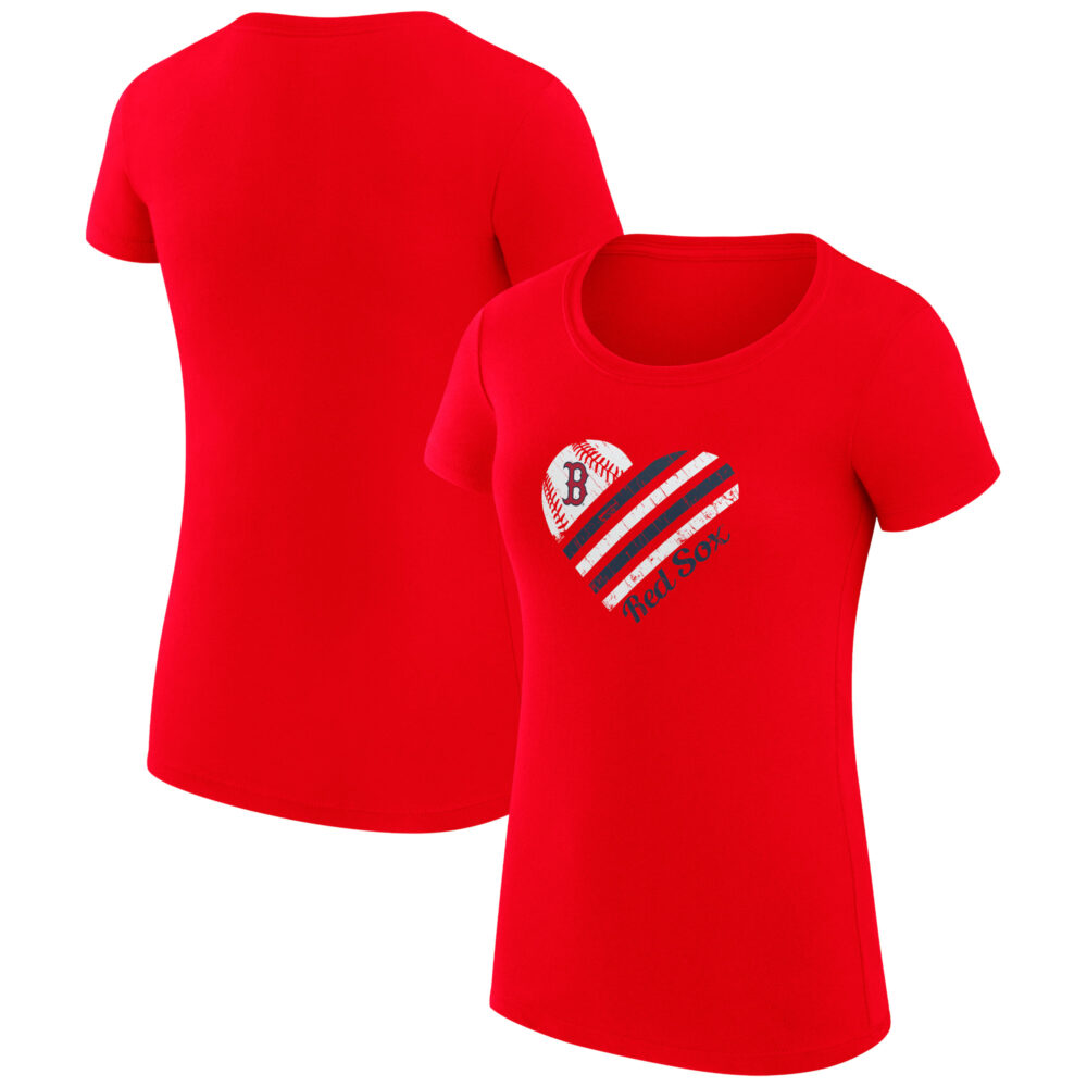 Women's Boston Red Sox  G-III 4Her by Carl Banks Red Heart Graphic Fitted T-Shirt