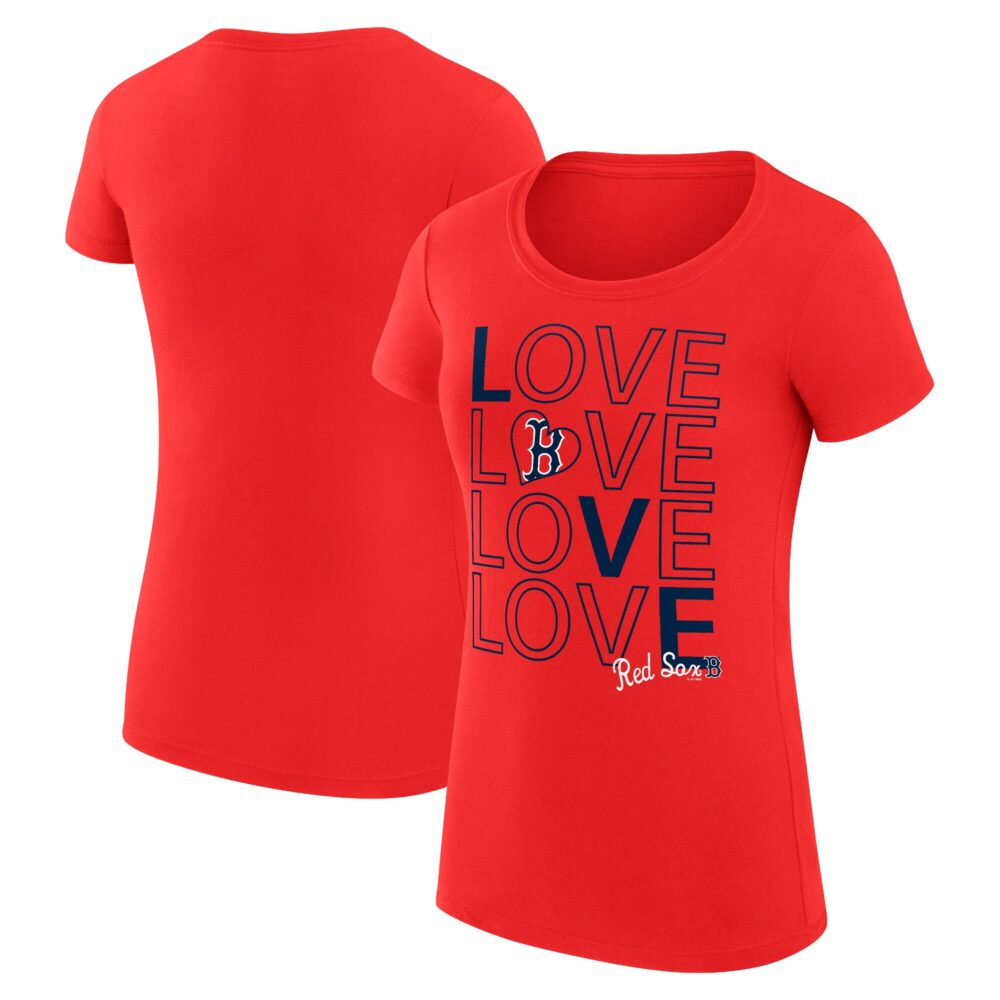 Women's Boston Red Sox G-III 4Her by Carl Banks Red Love Graphic Team Fitted T-Shirt