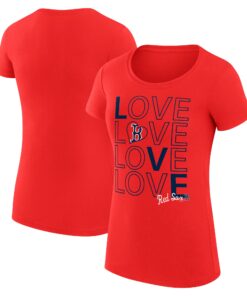 Women's Boston Red Sox G-III 4Her by Carl Banks Red Love Graphic Team Fitted T-Shirt