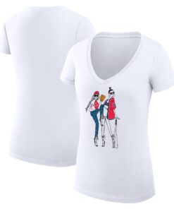 Women's Boston Red Sox G-III 4Her by Carl Banks White Baseball V-Neck Fitted T-Shirt