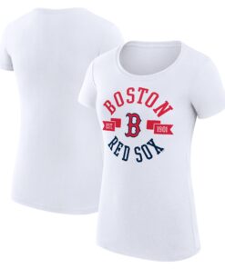 Women's Boston Red Sox G-III 4Her by Carl Banks White City Graphic Fitted T-Shirt