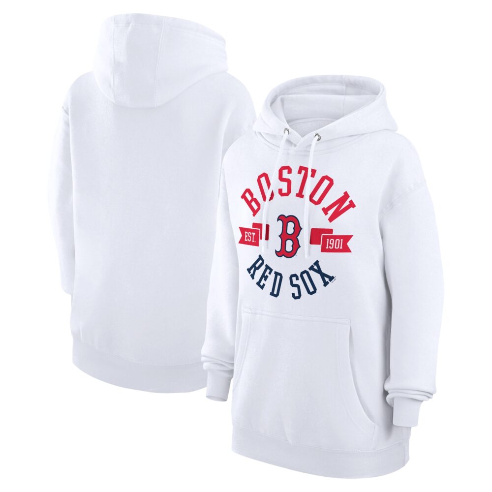 Women's Boston Red Sox G-III 4Her by Carl Banks White City Graphic Pullover Hoodie