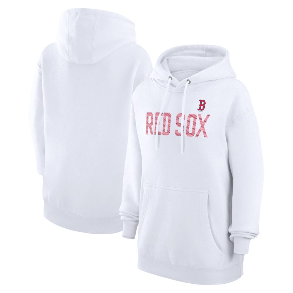 Women's Boston Red Sox  G-III 4Her by Carl Banks White Dot Print Pullover Hoodie