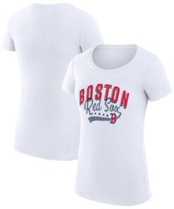 Women's Boston Red Sox  G-III 4Her by Carl Banks White Filigree Team Fitted T-Shirt