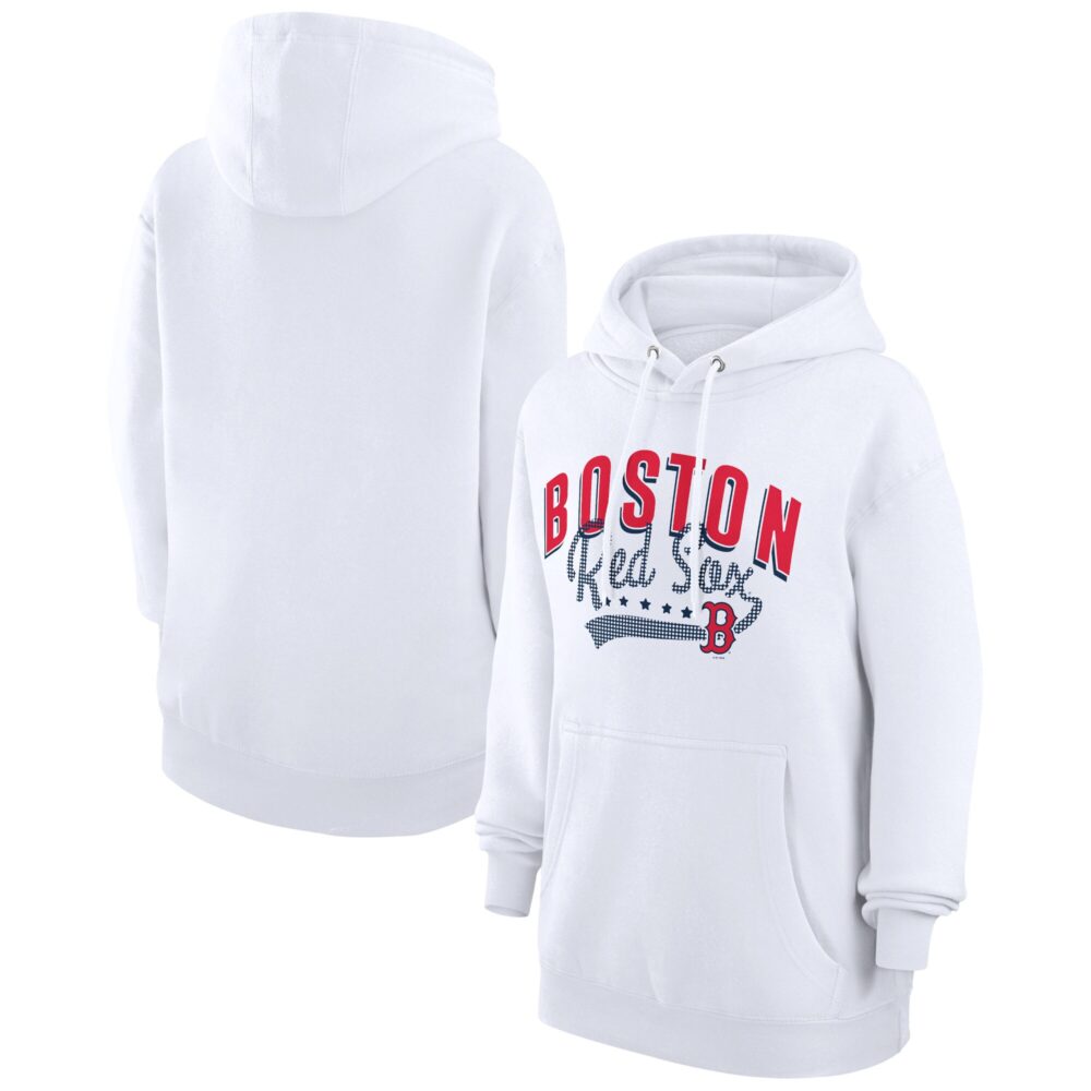 Women's Boston Red Sox  G-III 4Her by Carl Banks White Filigree Team Pullover Hoodie