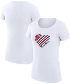 Women's Boston Red Sox  G-III 4Her by Carl Banks White Heart Graphic Fitted T-Shirt