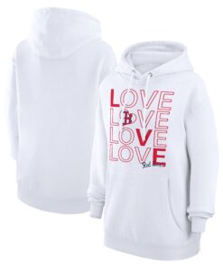 Women's Boston Red Sox  G-III 4Her by Carl Banks White Love Graphic Fleece Hoodie