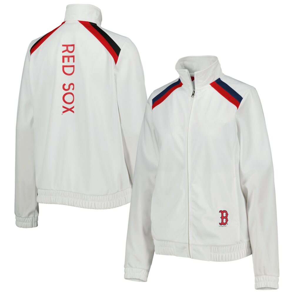 Women's Boston Red Sox G-III 4Her by Carl Banks White Red Flag Full-Zip Track Jacket