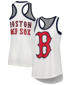 Women's Boston Red Sox G-III 4Her by Carl Banks White Tater Racerback Tank Top