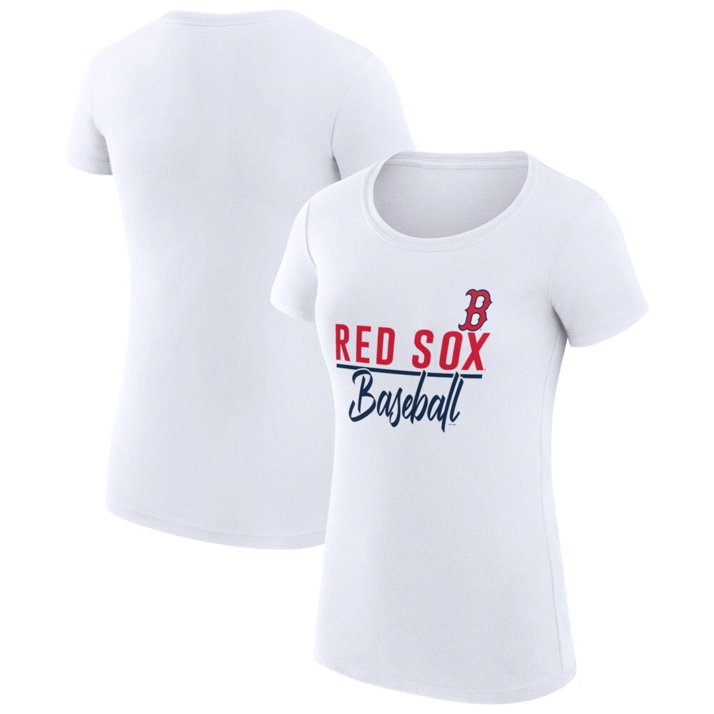 Women's Boston Red Sox  G-III 4Her by Carl Banks White Team Graphic Fitted T-Shirt