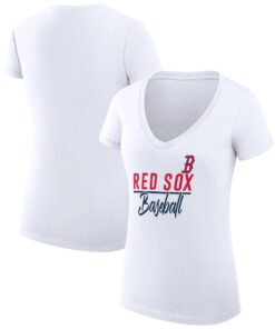 Women's Boston Red Sox  G-III 4Her by Carl Banks White Team Graphic V-Neck Fitted T-Shirt