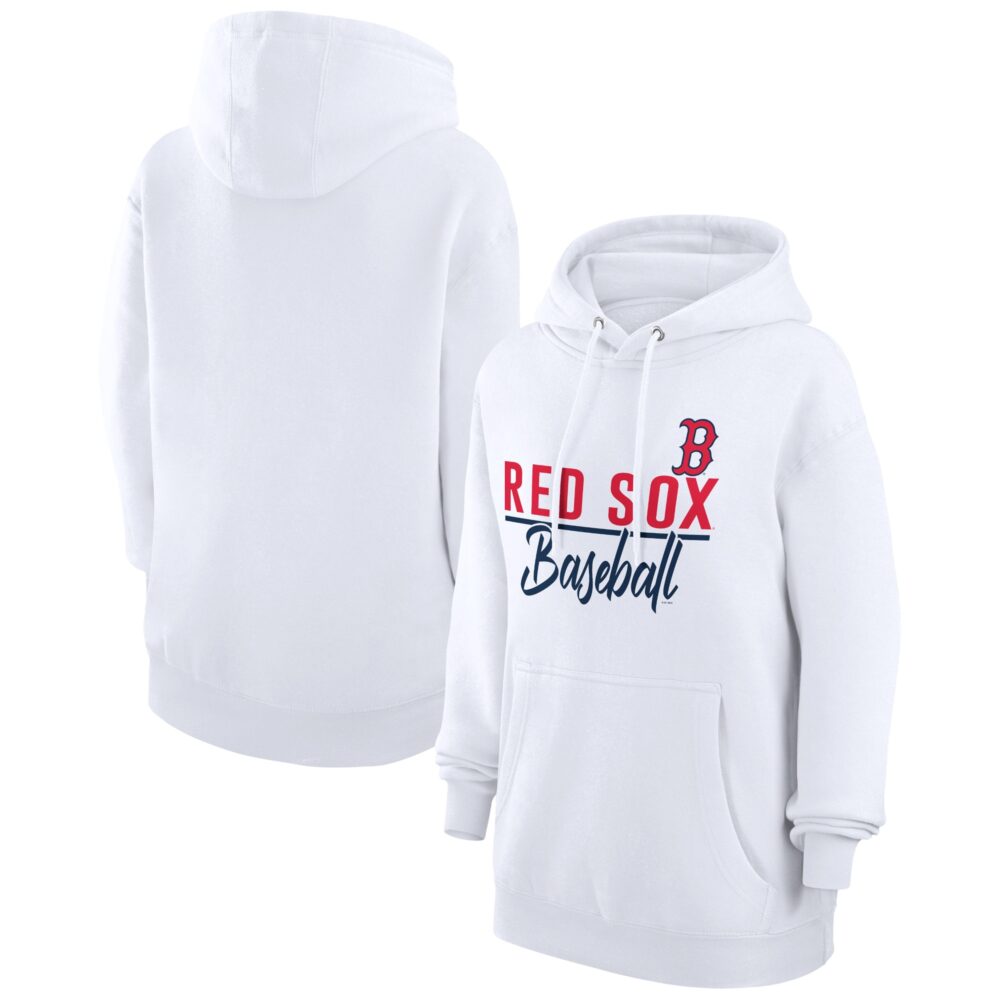 Women's Boston Red Sox  G-III 4Her by Carl Banks White Tri-Blend Team Fleece Pullover Hoodie