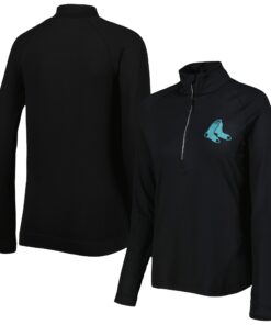 Women's Boston Red Sox Levelwear Black Energy Quarter-Zip Jacket