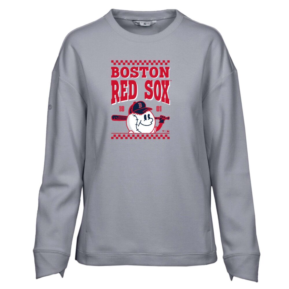 Women's Boston Red Sox  Levelwear Gray  Fiona Inaugural Pullover Sweatshirt