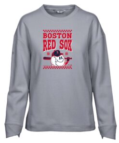 Women's Boston Red Sox  Levelwear Gray  Fiona Inaugural Pullover Sweatshirt