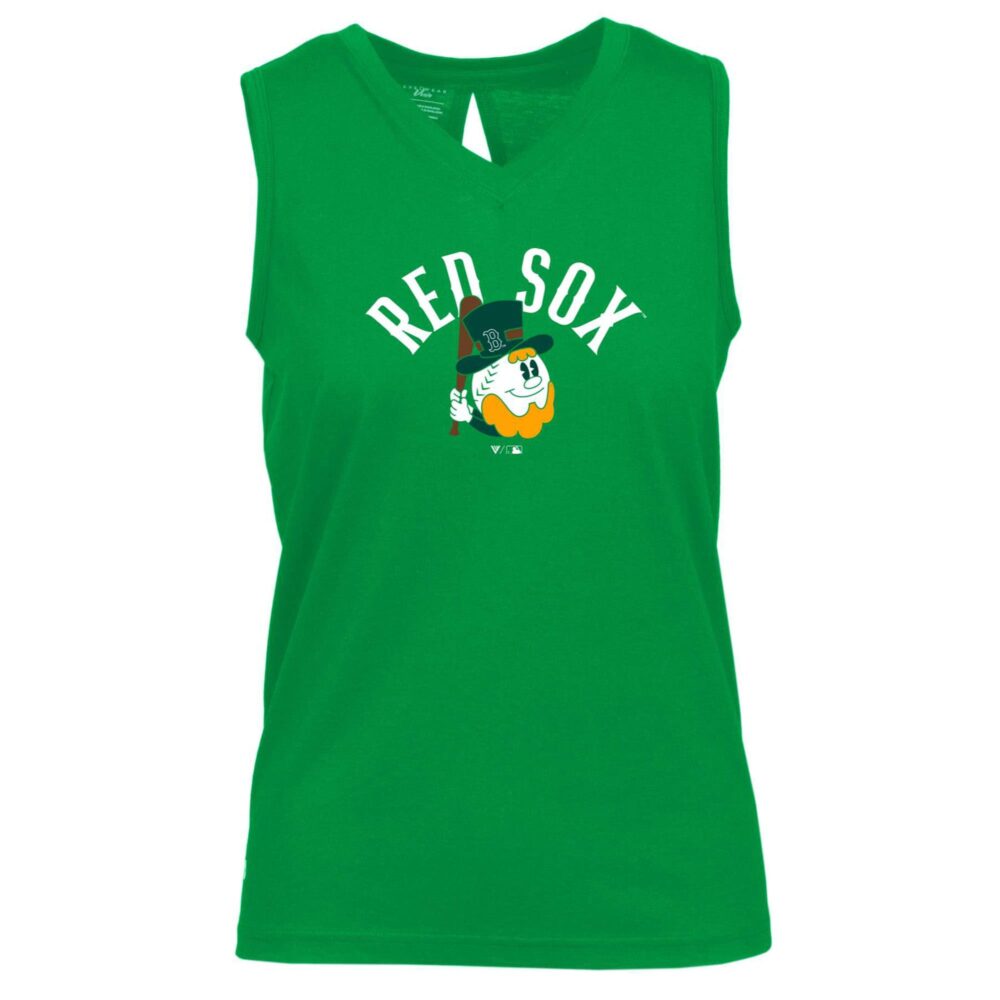 Women's Boston Red Sox  Levelwear Green St. Patrick's Day Paisley V-Neck Tank Top
