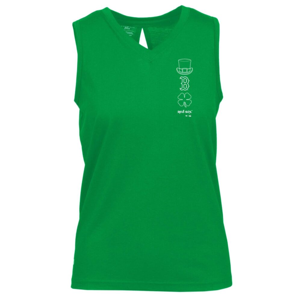 Women's Boston Red Sox  Levelwear Green St. Patrick's Day Paisley V-Neck Tank Top