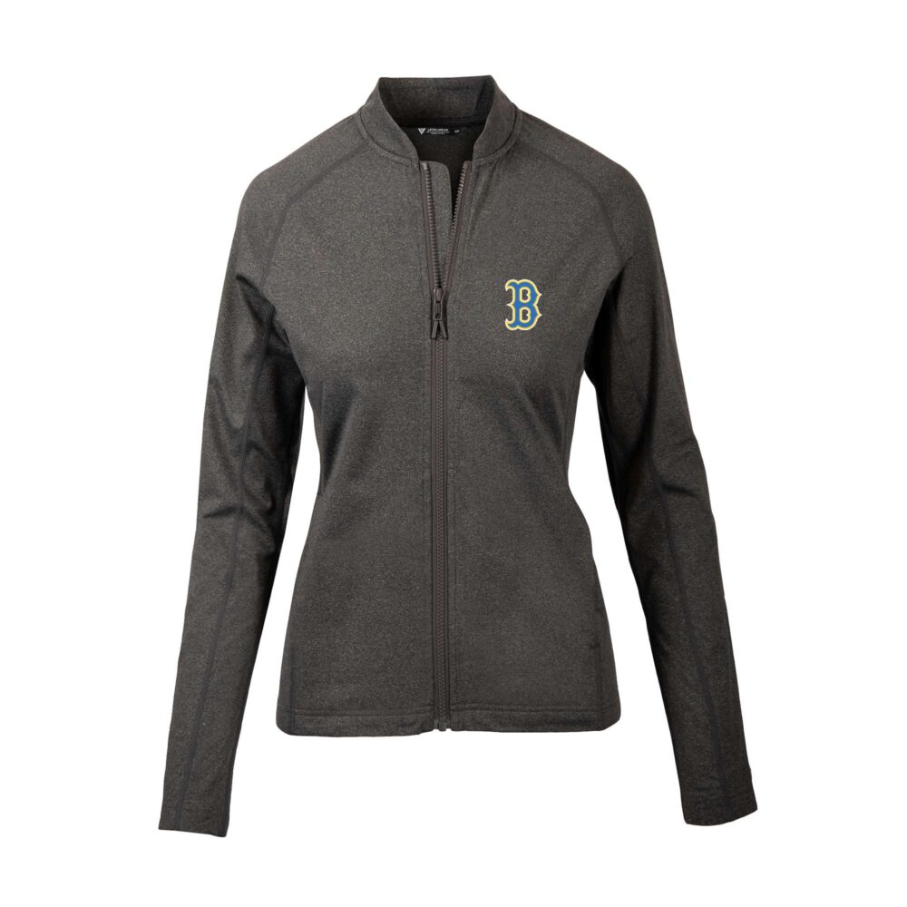 Women's Boston Red Sox  Levelwear Heather Charcoal City Connect Ezra Insignia Core Full-Zip Jacket