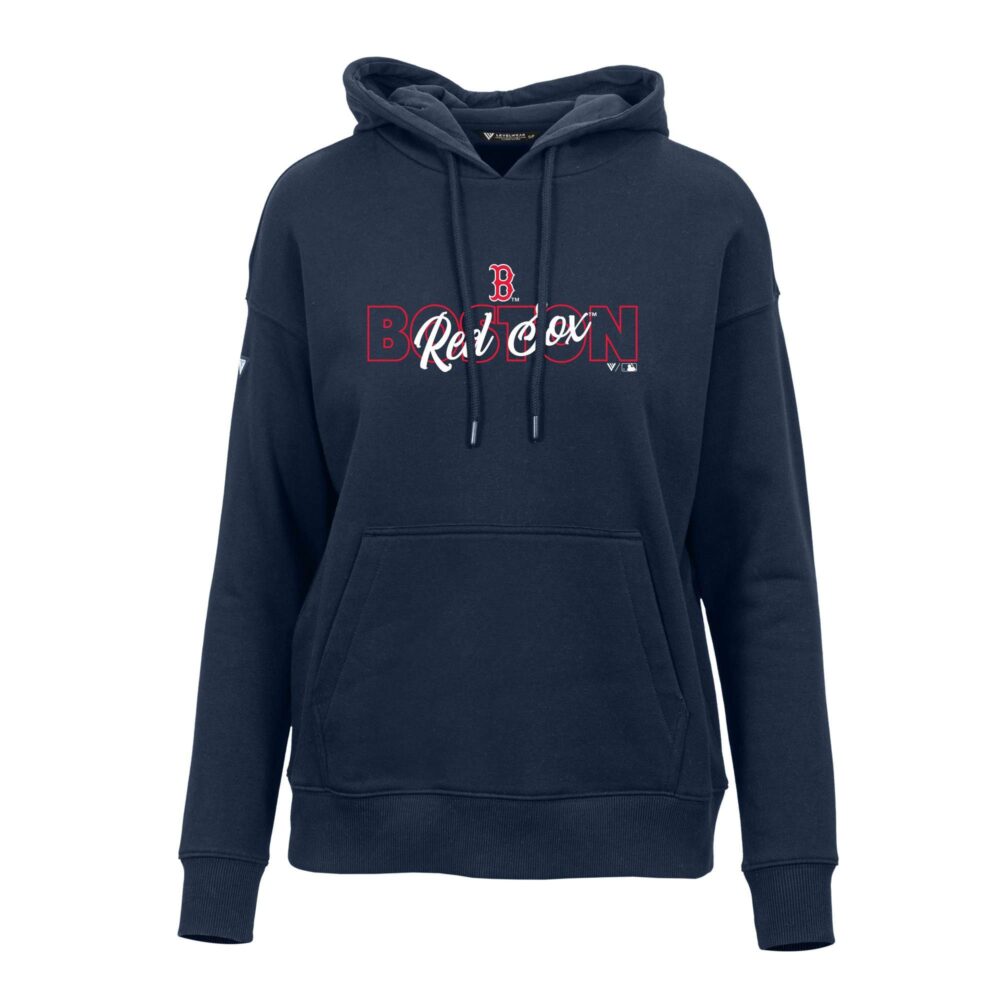 Women's Boston Red Sox Levelwear Navy Adorn Faded Pullover Hoodie