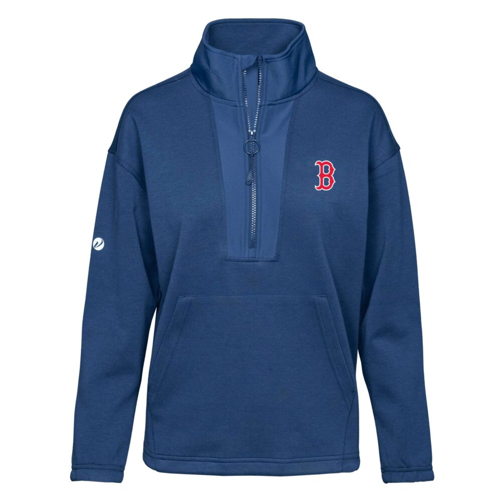 Women's Boston Red Sox  Levelwear Navy Await Half-Zip Pullover Jacket