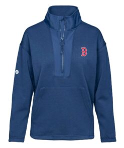 Women's Boston Red Sox  Levelwear Navy Await Half-Zip Pullover Jacket