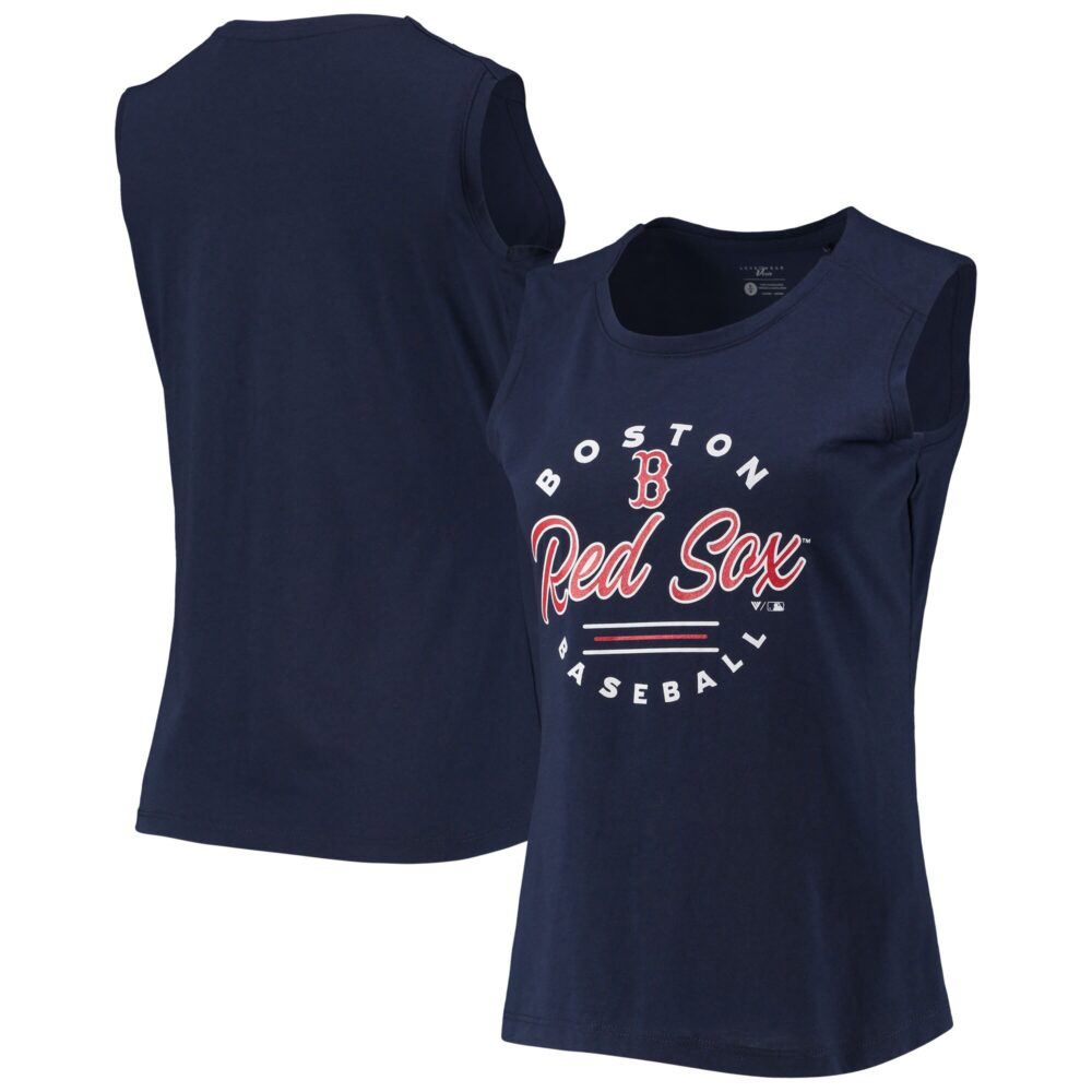 Women's Boston Red Sox Levelwear Navy Macy Tank Top
